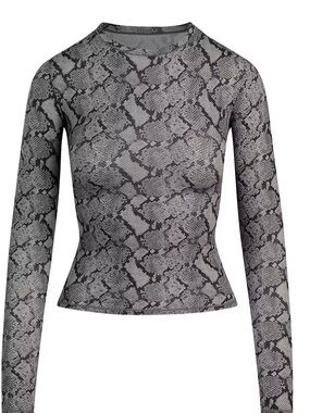 SKIMS FITS EVERYBODY Crew neck LONG SLEEVE T SHIRT IN Shadow Snake Print size XS